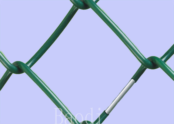 PVC Coated Chain Link Fence Fabric Screen With Round Post / Firm Structure
