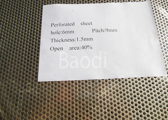 6mm Round Hole Steel Perforated Sheet , 316L Perforated Mild Steel Sheet 