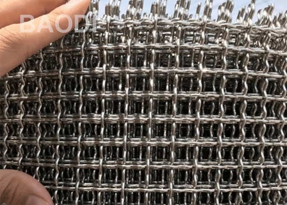 316L 2&quot; Crimped Wire Screen Galvanized Weaving Double Iron