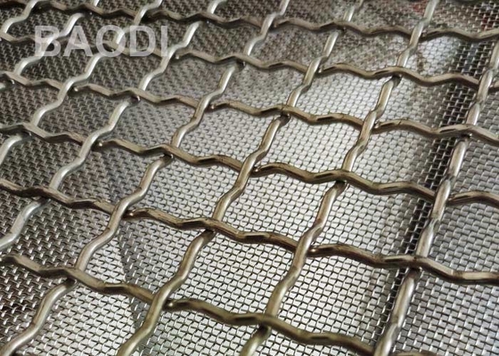 2 Inch Crimped Woven Wire Mesh Stainless Aluminum Screen Antislip
