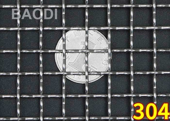 Woven 304 Stainless Steel Crimped Wire Mesh Structure Firm