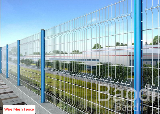 Triangle Bended Pvc Coated Welded Wire Fencing Panels With Steel Post / Powder Coated