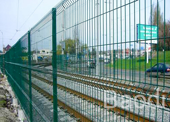 8 Feet Height Welded Wire Mesh Garden Fencing Wide View For Airport / Highway / Stadium