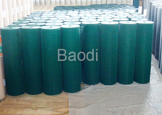 Green PVC Coated Welded Wire Mesh Square Pattern For Gardening / Mines