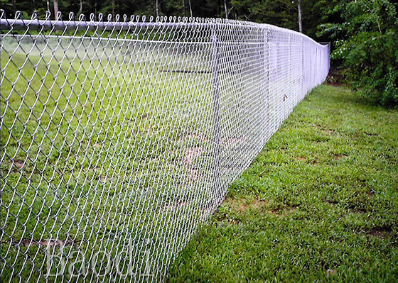 Electro Galvanized Chain Wire Fencing With Post , High Chain Link Fence Fabric 