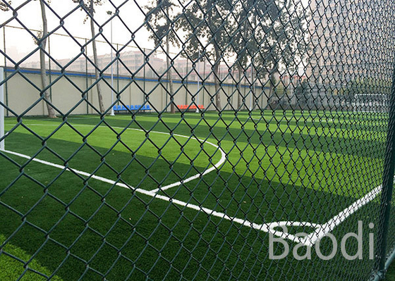 Carbon Steel Green Pvc Coated Chain Link Fence Anti Alkali For Sports Field