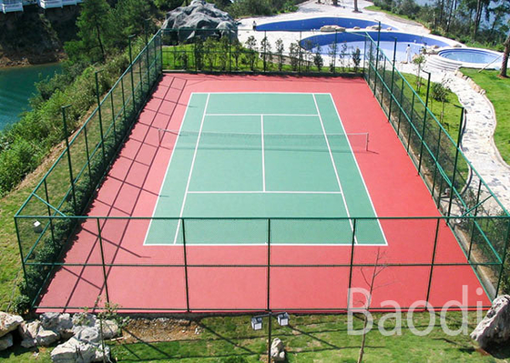 Green Plastic Chain Link Mesh Fence PVC Coated After Galvanized For Stadium