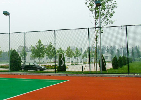 Green Plastic Chain Link Mesh Fence PVC Coated After Galvanized For Stadium