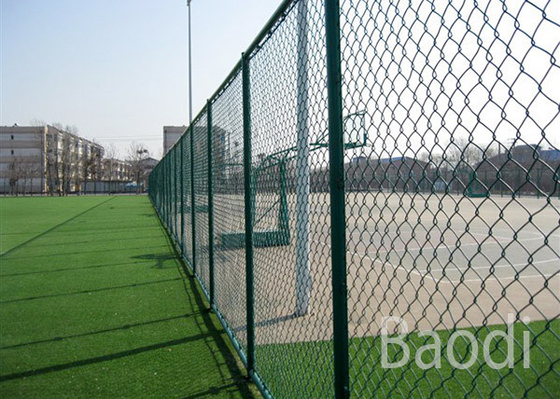 Vinyl Coated Chain Link Fence Fabric Roll , Chain Wire Mesh Fencing With Long Service Life
