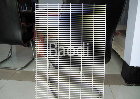 White PVC Coated Wire Mesh Security Fencing 2.4m Height For Factory Machine Guards