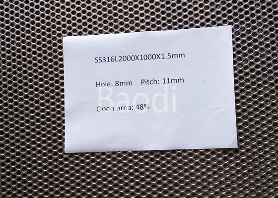 Durable SS316 Perforated Steel Sheet 2000 X 1000 X 1.5mm For Chemical Filters