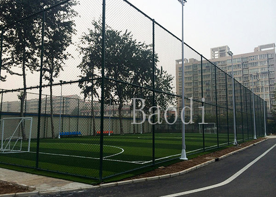 Green Vinyl Spraying Woven Chain Link Fence Panels For House Garden Fronts