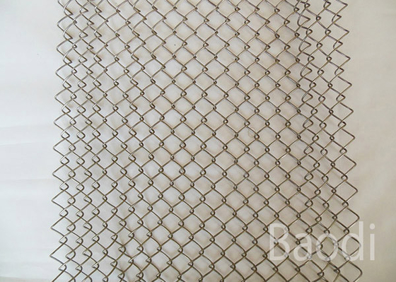 Roll Galvanized Chain Link Fabric / Metal Cyclone Fence With Galvanized Metal Post