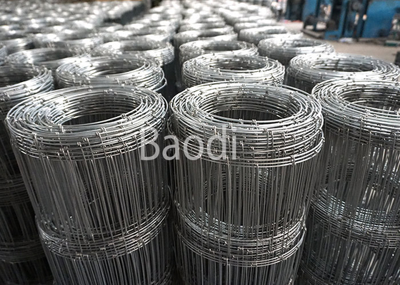 Hot Dipped Galvanized Woven Field Fence , Sheep Wire Fencing With Rectangular Mesh Grid