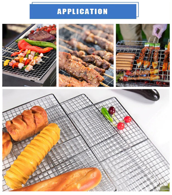 Plain Weave Durable BBQ Wire Rack Grill Rack Length 260 / 300mm Top Choice for Outdoor Barbecues and Baking