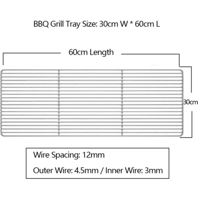 Stainless Steel BBQ Grill Grate Barbecue Wire Mesh with 12mm Wire Spacing and Plain Weave