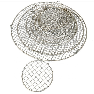 Square-Hole Design BBQ Cooking Grid Even Cooking with Optimized Heat Distribution and Round Panel Diameter 13-60cm