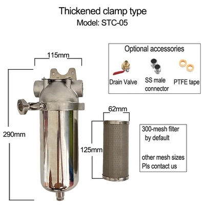 1&quot; BSP Interface Stainless Steel Pipeline Filter for Specific Filtration Customizable Design NPT/BSPT/BSP Thread Standard