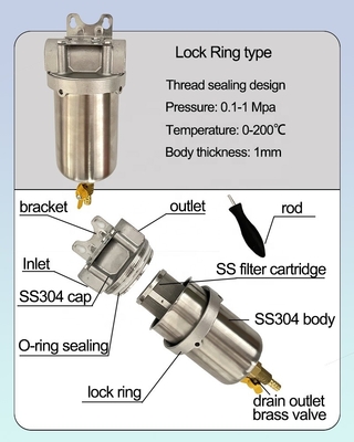 Polished DEF Filter Housing Inlet/Outlet 1/2&quot; / 3/4&quot; / 1&quot; for Universal Fit on Various Diesel Vehicles and Equipment