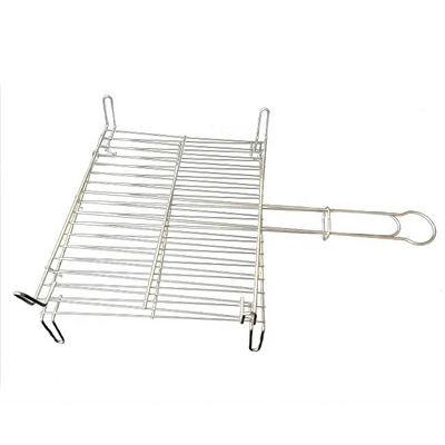 25*30 Galvanized Rectangular Barbecue Grill Netting Barbecue Wire Mesh With Handle