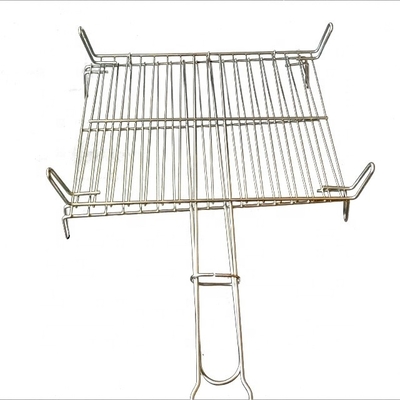 25*30 Galvanized Rectangular Barbecue Grill Netting Barbecue Wire Mesh With Handle