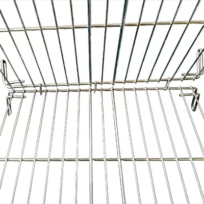 25*30 Galvanized Rectangular Barbecue Grill Netting Barbecue Wire Mesh With Handle