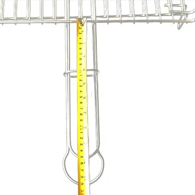25*30 Galvanized Rectangular Barbecue Grill Netting Barbecue Wire Mesh With Handle