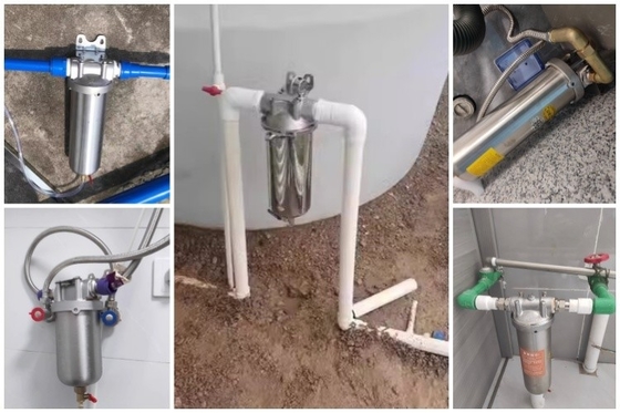 English Operating Language 20 Inch Stainless Steel 304 Slim Pipeline Water Filter for Home Solutions 15 T/H Flow Rate