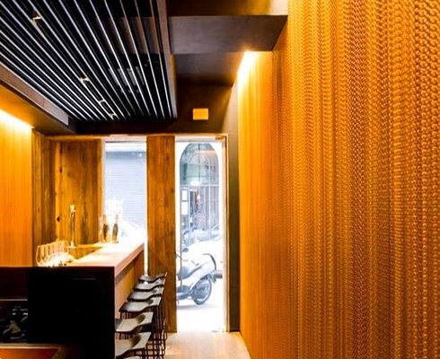 Cutting Service Stylish Aluminum Metal Mesh Curtain for Modern Interiors 1.27kgs/m2