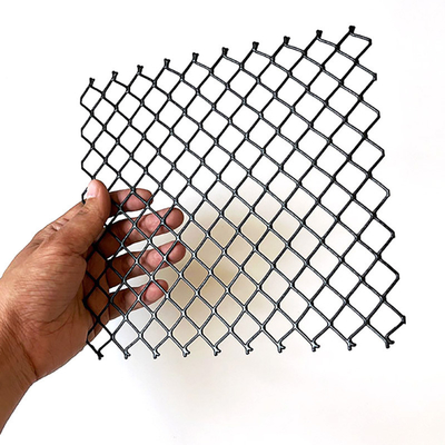 Square Feet Black Painted Aluminum Expanded Metal Mesh Grilles for Clean or Painted Surfaces in Functional Spaces