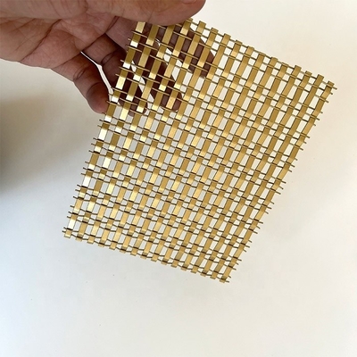 Architectural Metal Mesh Bronze Color Decorative Wire Mesh for Furniture Inserts Warp pitch 16mm