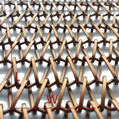 Interior Spaces Modern Elegance Architectural Wire Mesh Panels crafted from Copper and Brass with 69.6% Open Area