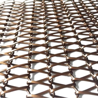 Interior Spaces Modern Elegance Architectural Wire Mesh Panels crafted from Copper and Brass with 69.6% Open Area