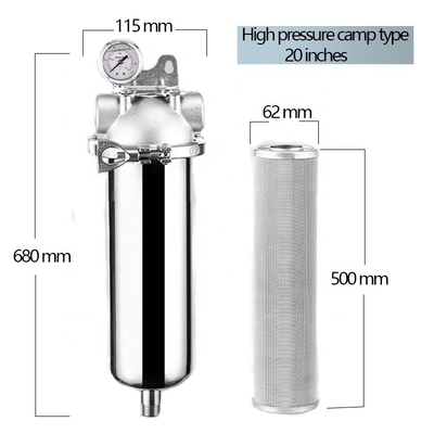 20&quot; Prefilter Designed for Urban Homes Private Mold Advanced Protection Compact Corrosion-Resistant Stainless Steel