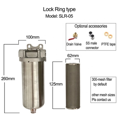 Residential Water Filtration Systems 5&quot; Modular Stainless Steel Prefilter Housing Designed with 3D Printing