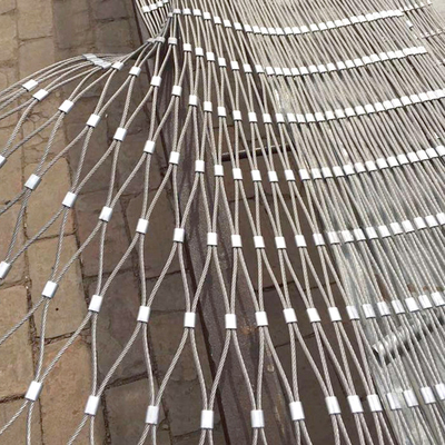 20mm to 200mm Mesh Size Architectural Decorative Stainless Steel Wire Rope Mesh with Woven Technique