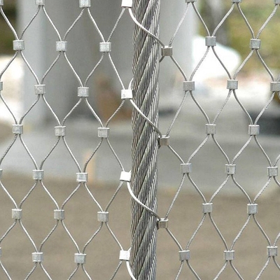 Balustrades Protecting Mesh Ferrule Style Flexible Stainless Steel Wire Rope Animal Enclosure Mesh
