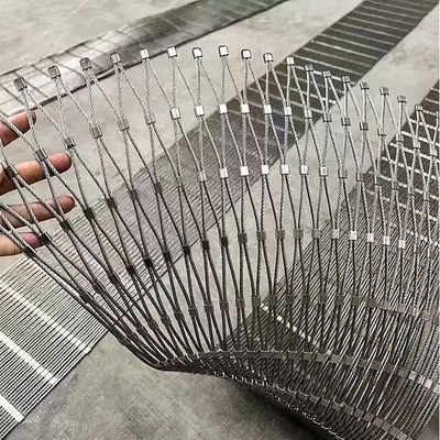 Balustrades Protecting Mesh Ferrule Style Flexible Stainless Steel Wire Rope Animal Enclosure Mesh