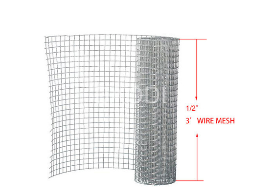 1/2&quot; Galvanized Welded Wire Mesh For Construction Silver Zinc Layer
