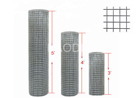 Professional Welded Steel Wire Fabric Zinc Coated Layer Roll Height 3' 4' Or 5'