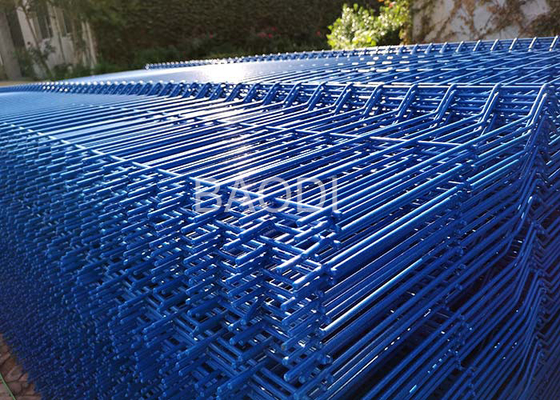 PVC Coated Welded Wire Fence Netting With Blue Color For Road Fencing