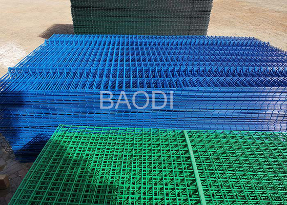 Blue Plastic Wire Mesh Fence For Public Ground Fence Galvanized Wire Inside