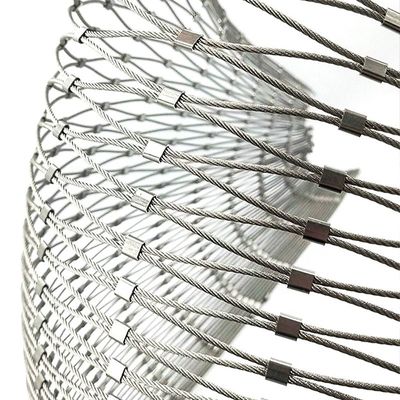 Balustrades Protecting Mesh Ferrule Style Flexible Stainless Steel Wire Rope Animal Enclosure Mesh